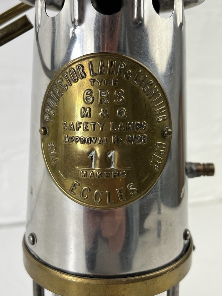 Protector Lamp & Lighting Co. Type 6RS Brass Miner’s Safety Lamp Eccles