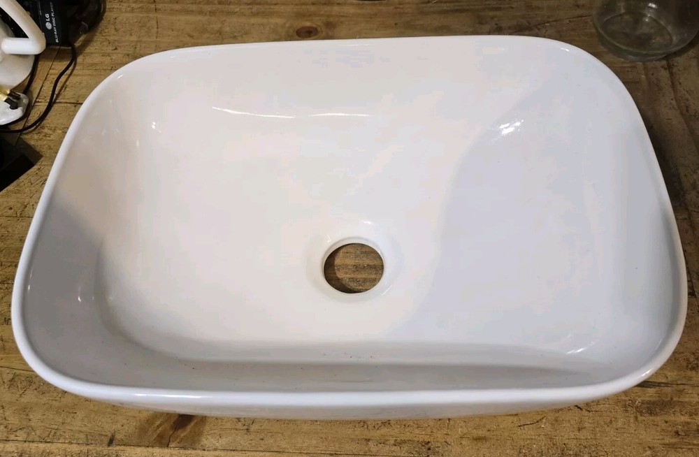 Beautiful Rectangular Porcelain Wash Basin 14"LengthX9.75"WidthX4.75"Depth