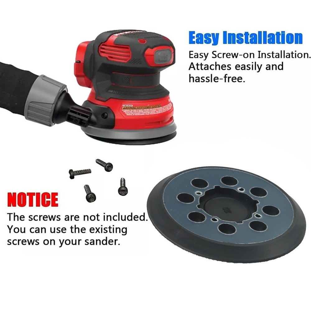 Improved Sanding Results with Soft Rubber 5 Inch Replacement Sander Pad
