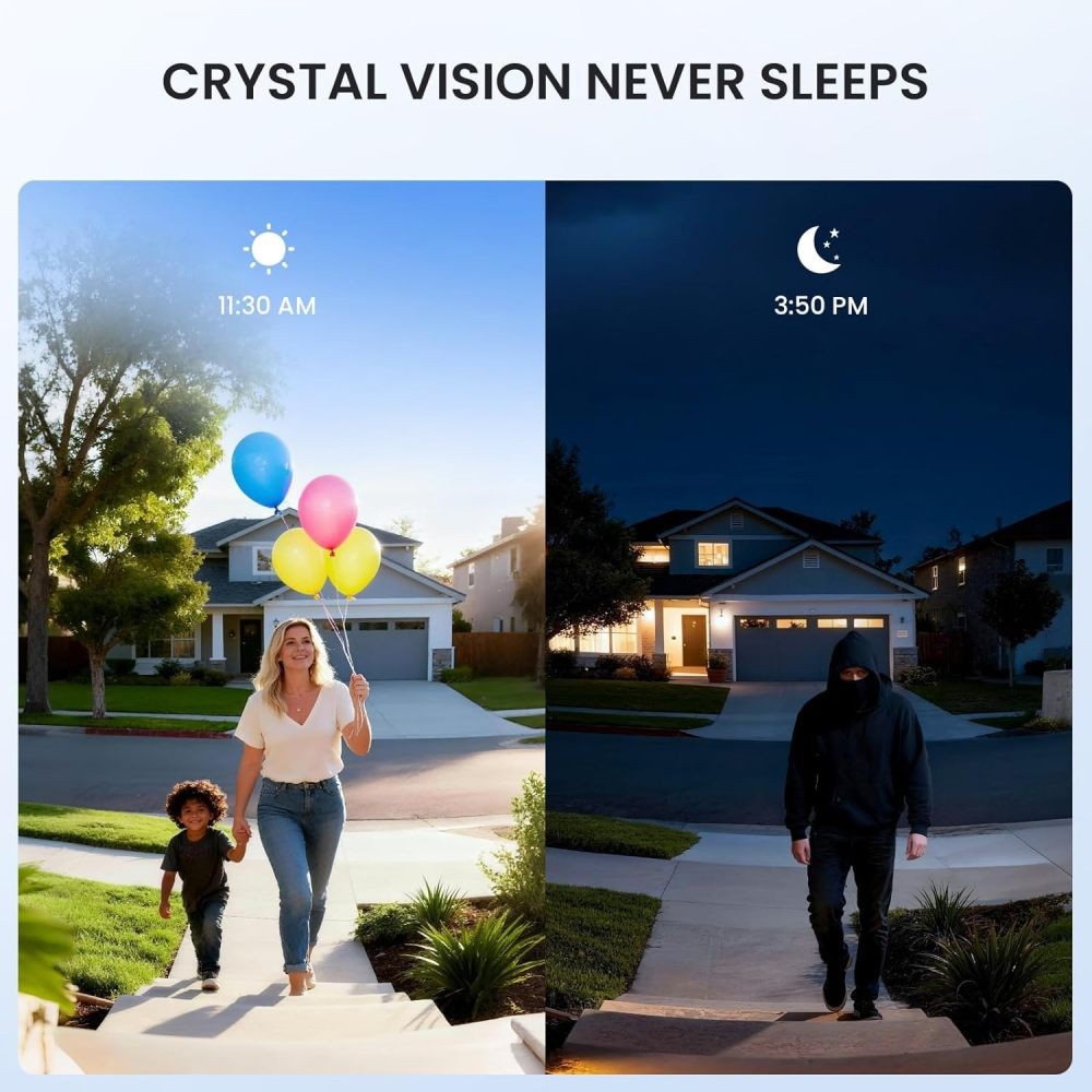 Doorbell Camera Wireless No Subscription, 2K 3MP HD View, PIR Motion Detection