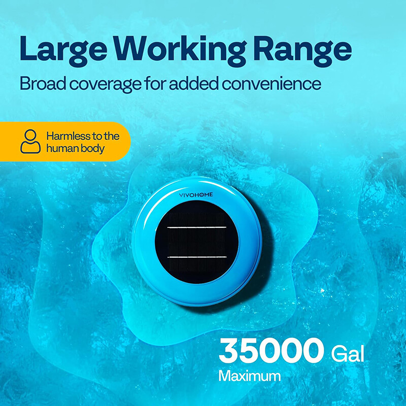 Solar Pool Ionizer Chlorine-Free Sun Shock & Water Purifier Up to 35,000 Gal