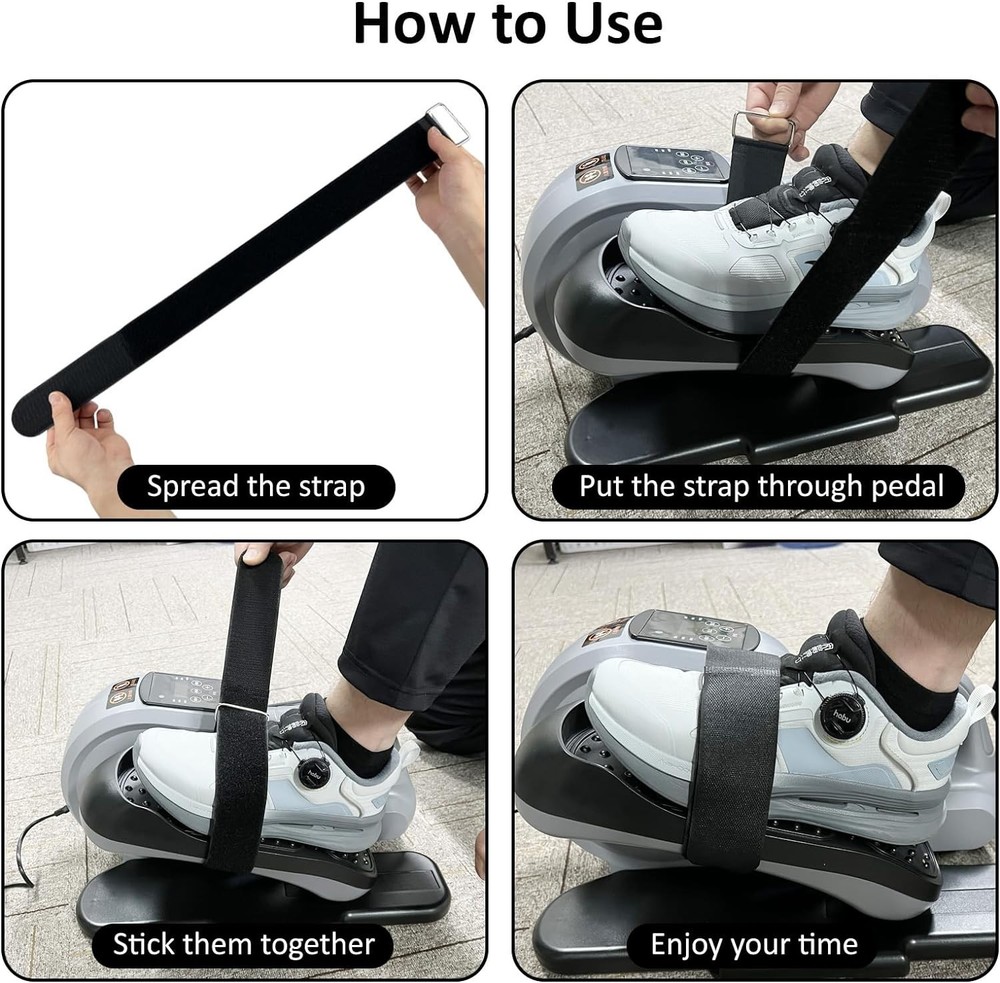 4 Pack Pedal Straps for Under Desk Exercise Machines - Easy & Reliable