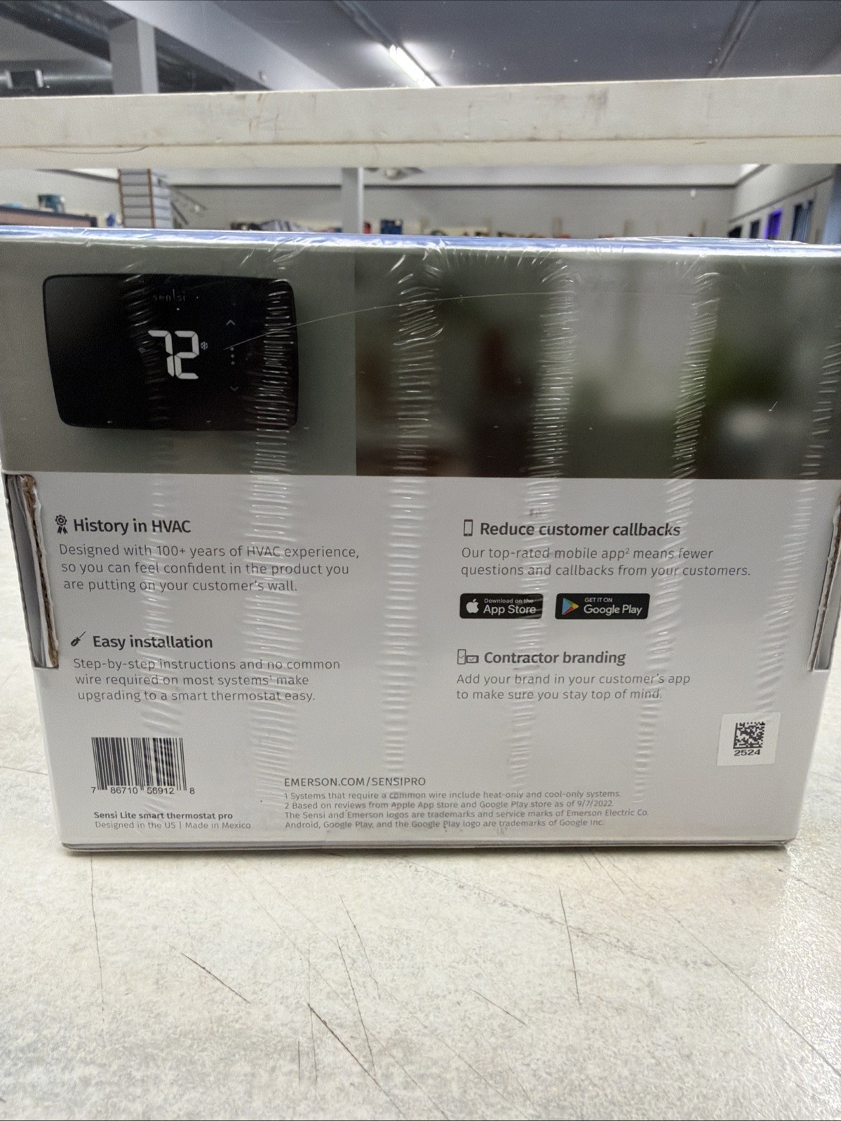 Emerson White-Rodgers 1F76U-22WFB Sensi Lite Touchscreen Wi-Fi Thermostat, Black