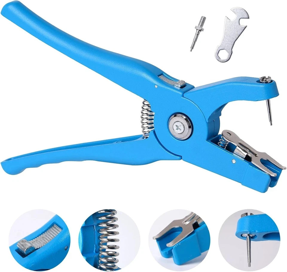 Cattle Ear Tag Applicator Cow Pliers Tagger Universal Blue