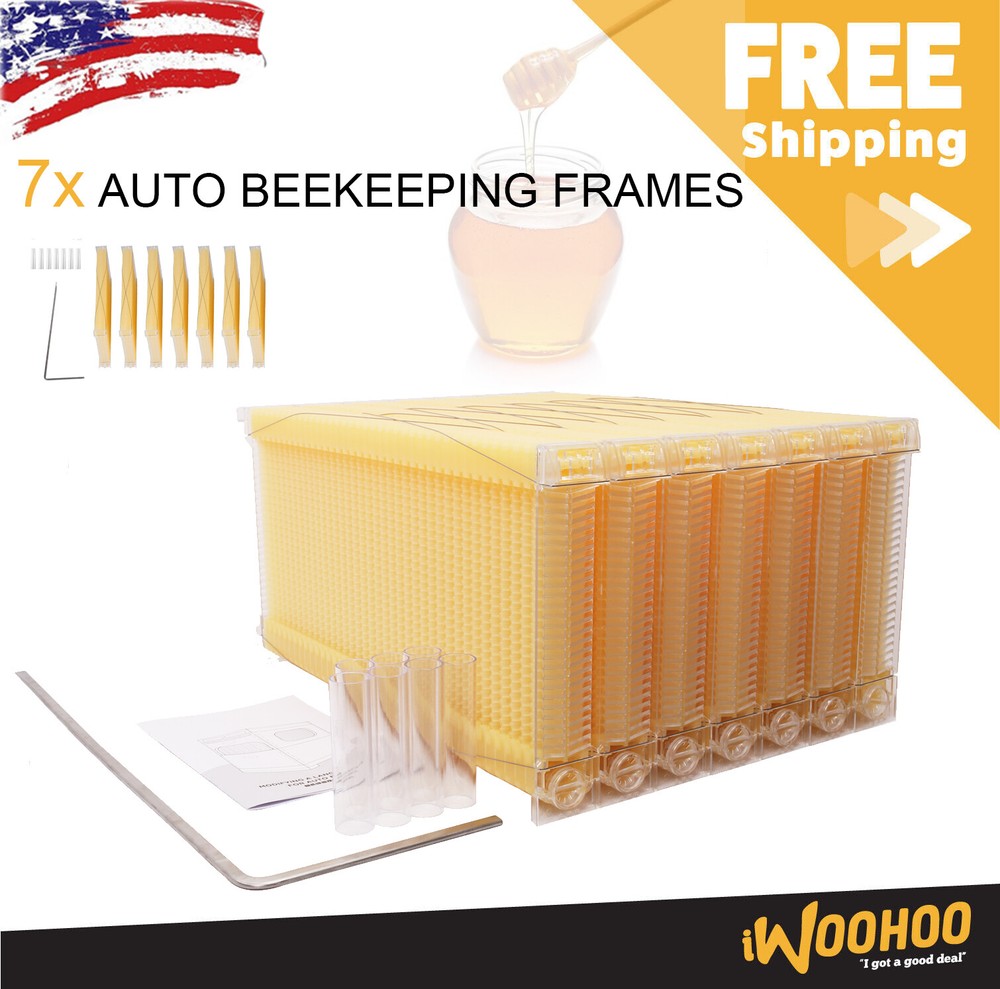 7 PCS Auto Shedding Beehives Frames Bee Frames for Brood Beekeeping Boxes House