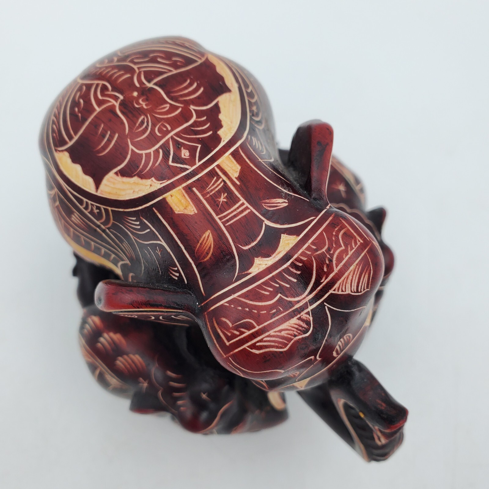 Elephant Family Hand Carved Figurine Statue Himalayan Handmade Nepal Resin