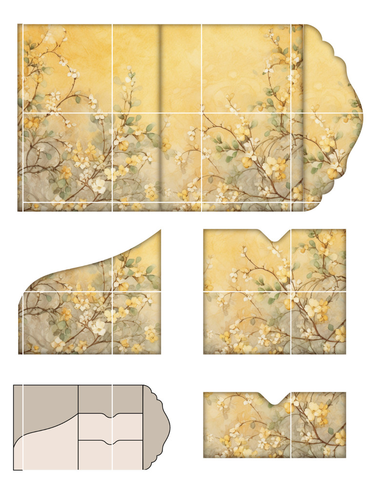 Yellow Bee Junk Journal Scrapbook 12 Pg Kit 91 Elements Collage Supply Ephemera