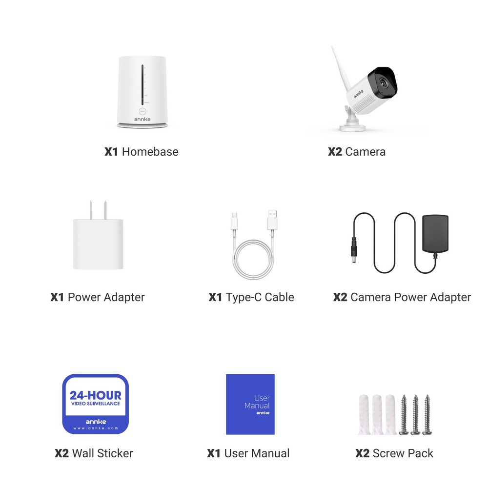 ANNKE Wireless 3MP Security Camera System Two-Way Audio 5MP 4CH NVR AI Detection