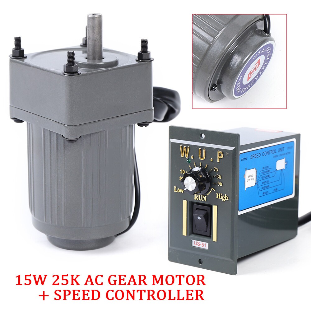 AC110 V 15W gear single-phase motor Electric variable speed controller 1:25