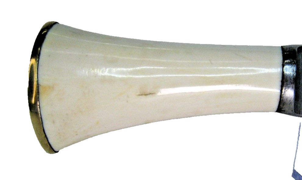 Unknown Maker Small Fixed Blade Knife White Handle w/ Handmade Leather Sheath