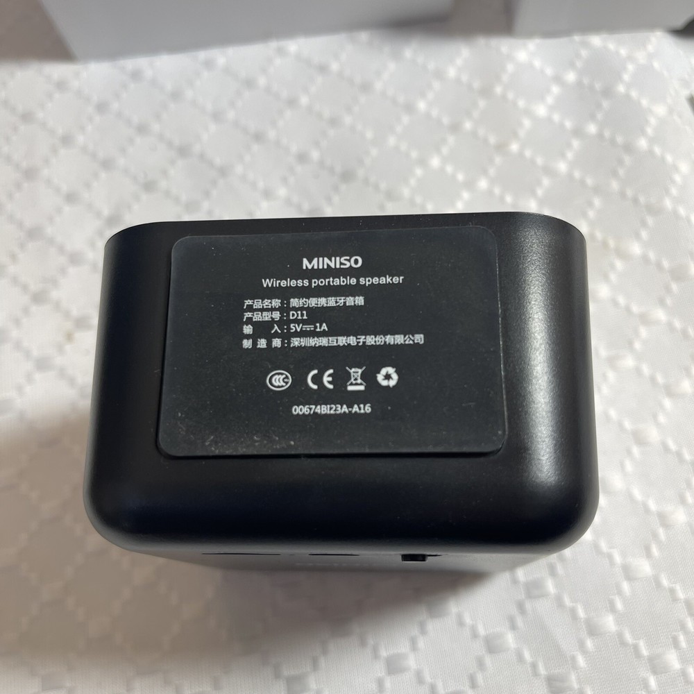 Miniso Bluetooth Wireless Portable Black Rechargeable Speaker