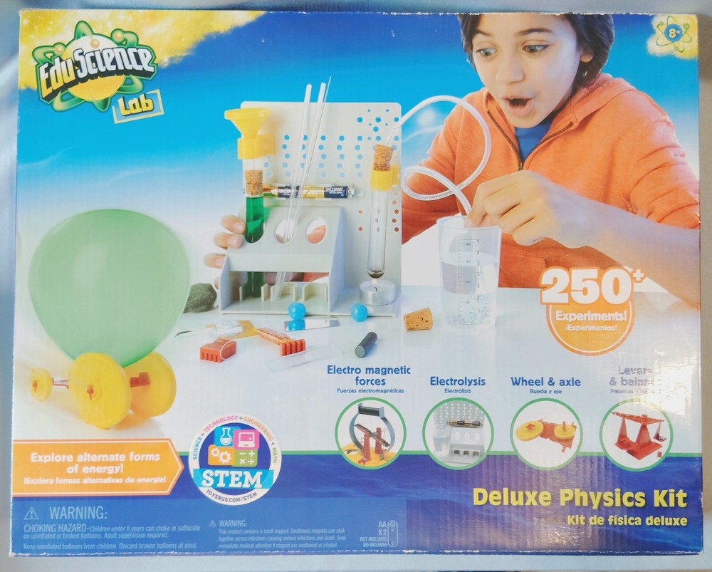 EduScience Lab Deluxe Physics Kit STEM 250+ Experiments Ages 8+ New Sealed
