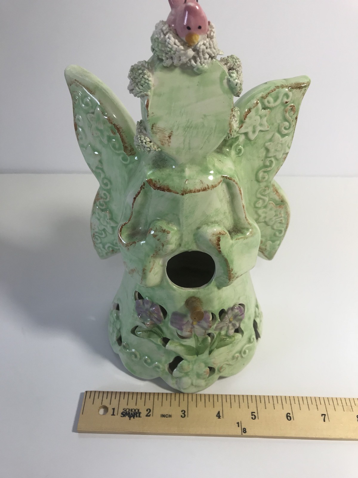 Midwestern Home WHIMSICAL GARDEN ANGEL BIRDHOUSE 10" TALL Ceramic Hanging