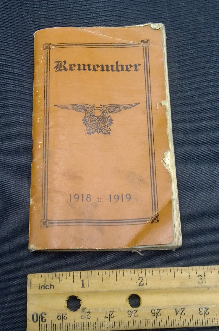 WWI US 1918-1919 pocket Remember book presented by the Walther League