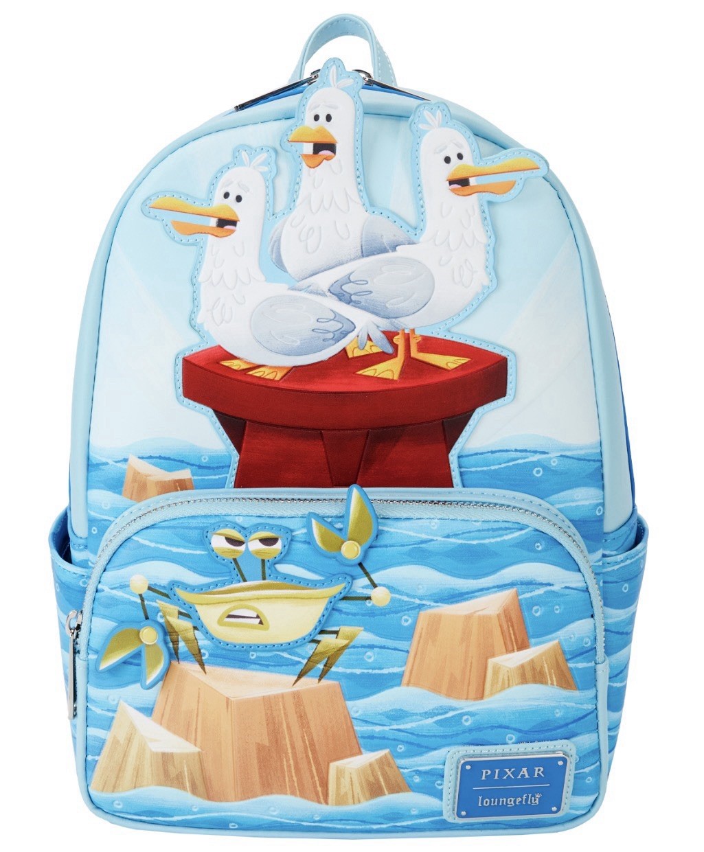LOUNGEFLY DISNEY PARKS PIXAR FINDING NEMO SEAGULLS MINE, MINE, MINE BACKPACK NWT