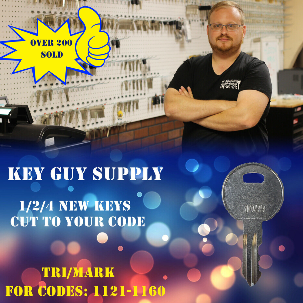 1121-1160 keys for Trimark RV Camper locks. key cut to code, Local Locksmith.
