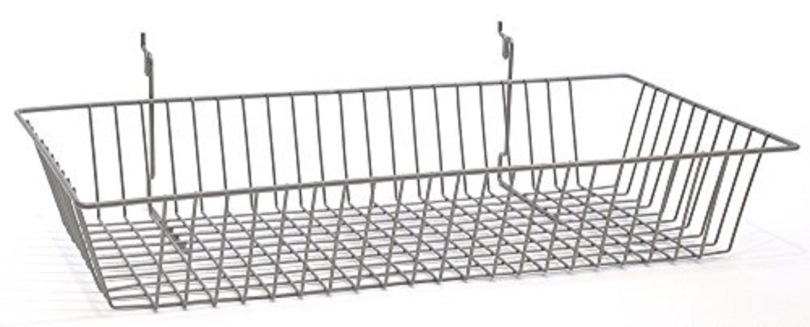 6 pcs - 24" x 12" x 4" Baskets for Gridwall/Slatwall/Pegboard - CHROME