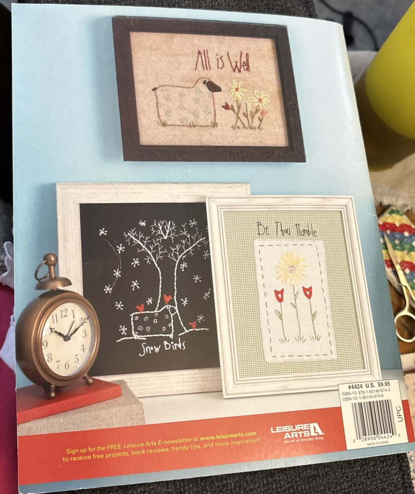 Rare Leisure Arts Modern Primitive EMBROIDERY 2008 Pattern Bk