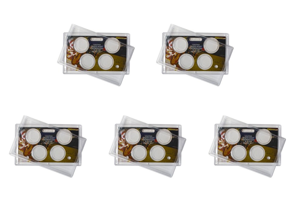 Empty Plastic Lens with Brown Type B Insert Holds 4 small dollars, 5 Pack