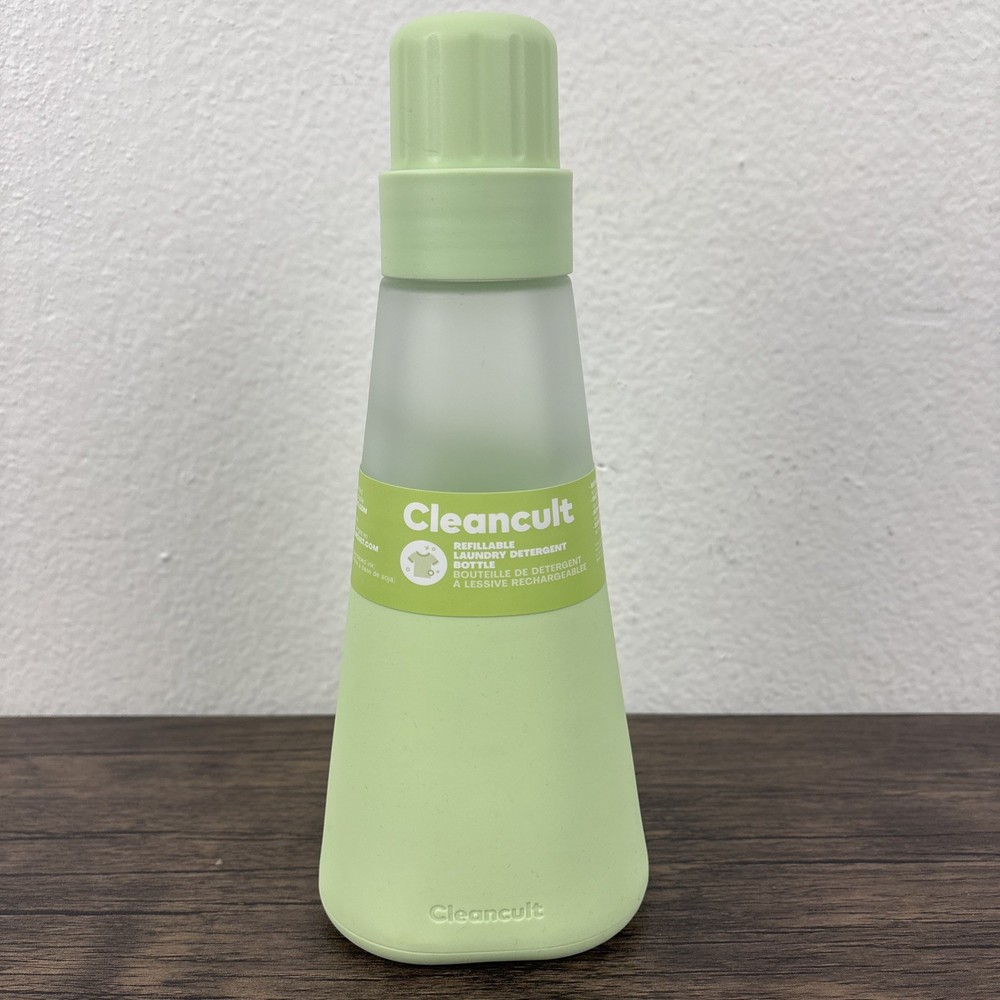Cleancult Laundry Detergent Glass Bottle Lime Dispenser Refillable 20oz NEW
