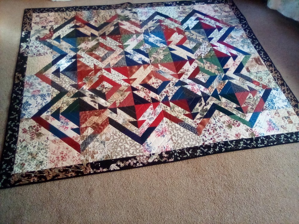 Handmade Patchwork Quilt  71x86 fits 3/4 bed or Large Throw