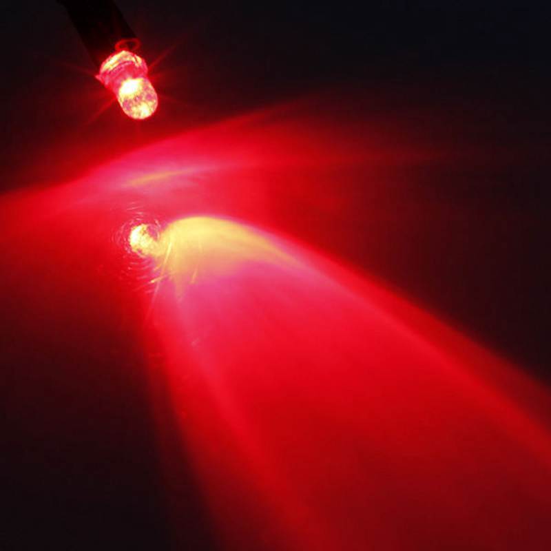 10x Red LED Light Single Bulb Pre-Wired Light 12V DC 5mm Bright Round Top Clear