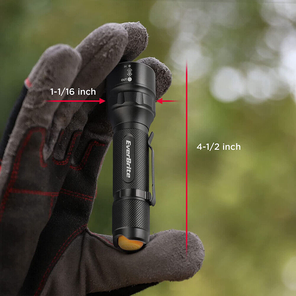 EverBrite 2PC Mini LED Flashlights Zoomable 150 Lumens Flashlight With Batteries