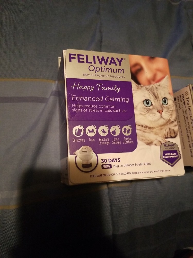 Feliway Optimum Cat Calming Pheromone Diffuser 30 Day+3 Refills -Exp 2025