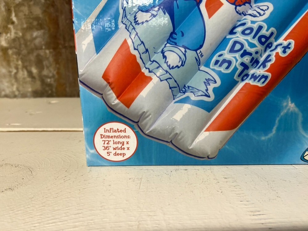 NEW ICEE POOL FLOAT Inflatable 72"x36" with Cup Holder Bear Logo