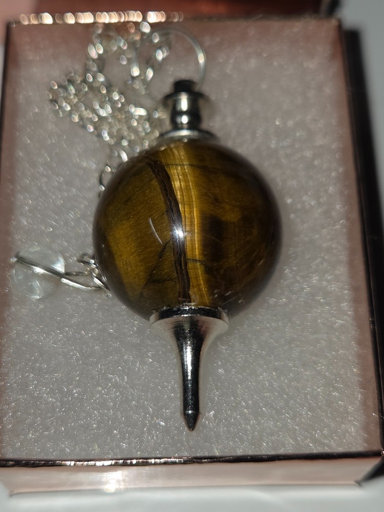 Tiger's Eye Sephoroton Ball Sphere Crystal Dowsing Pendulum Divination Tool