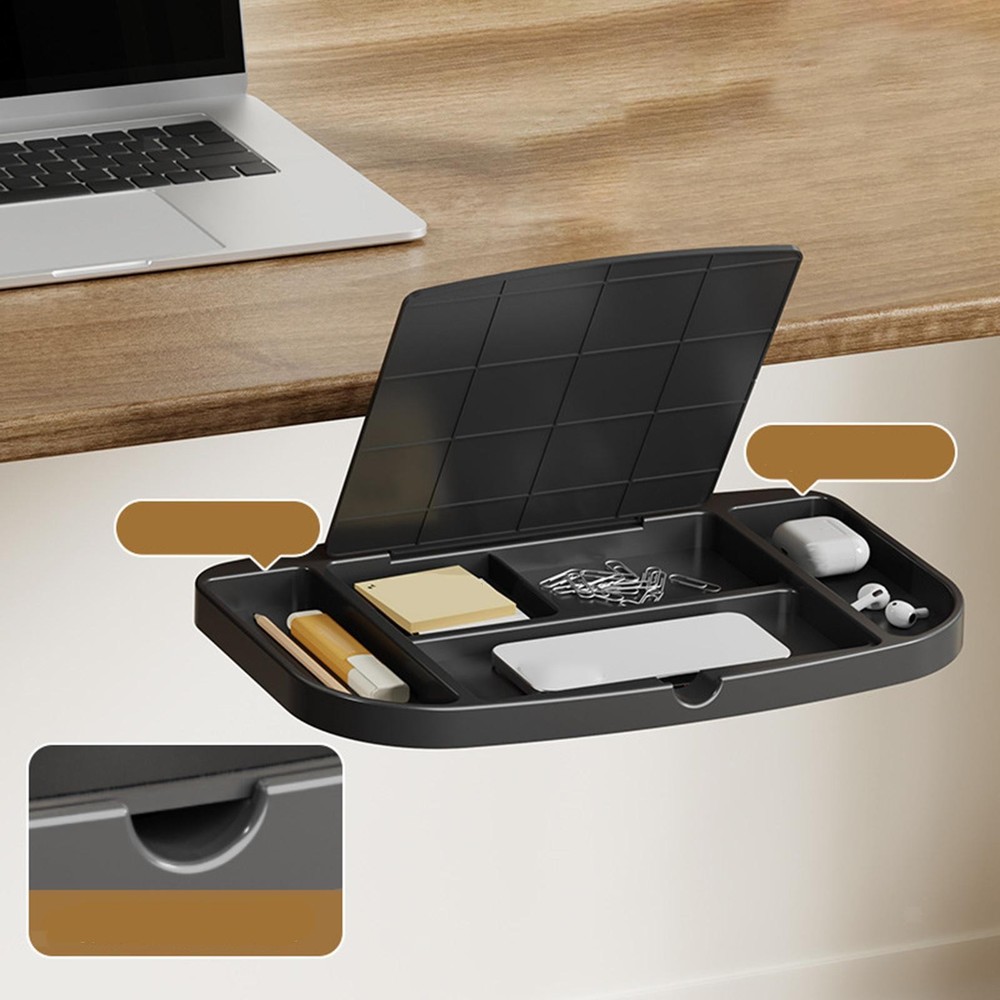 under-table Clip-on Desk Organizer, Adjustable, Versatile, Practical, Compact,