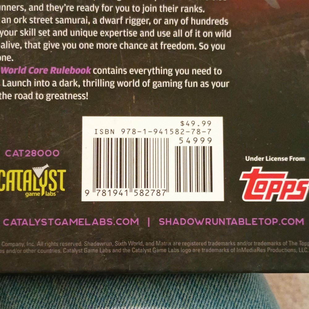 Shadowrun Sixth World Core Rulebook CAT28000 2019
