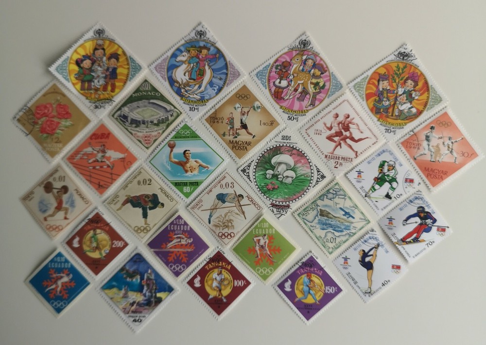 25 Different Diamond Shaped Stamps Collection