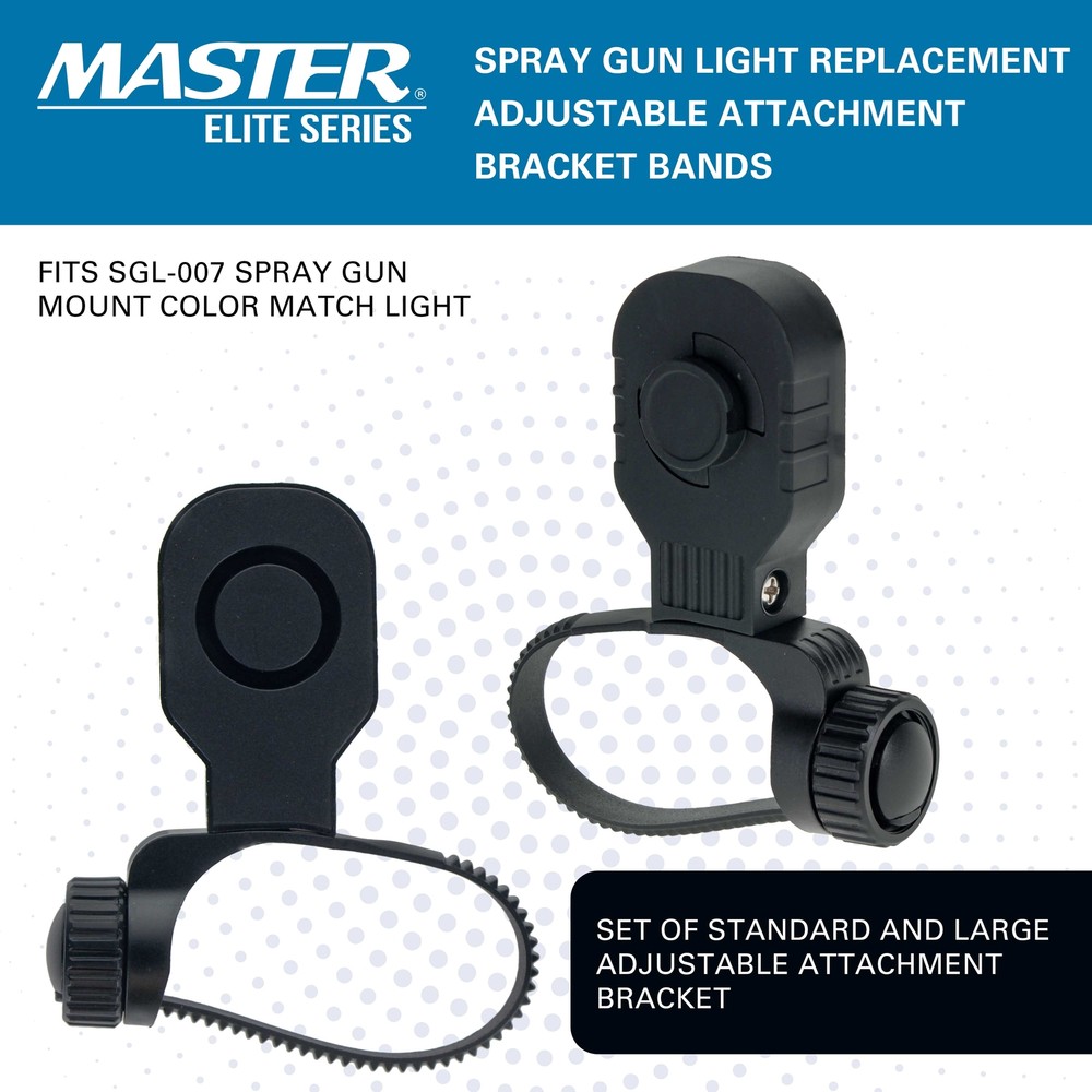 Master Elite Spray Gun Light Replacement Attachment Bracket Bands, Fits SGL-007
