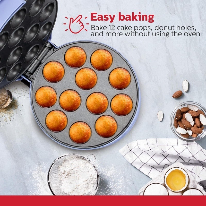 Non-Stick Cake Pop Maker Quick Cooking Compact Design Snacks Easy Cleanup New