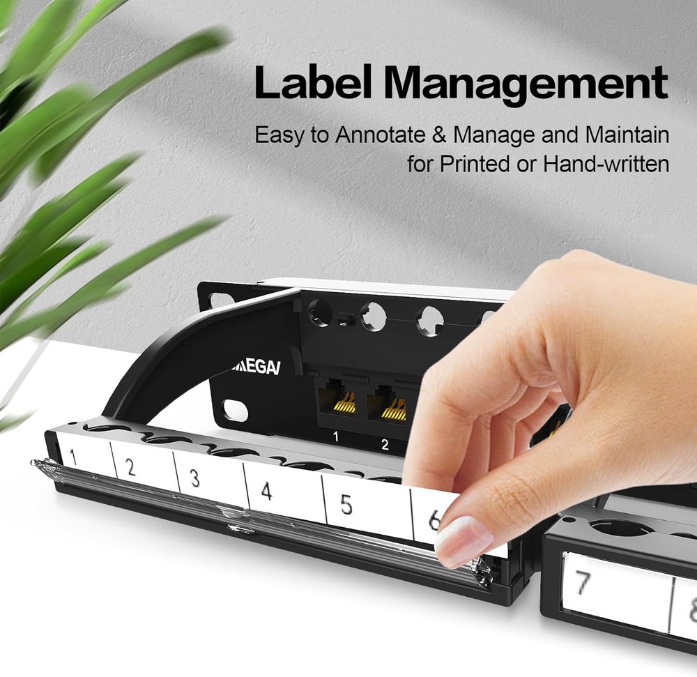 24 Port - Keystone Patch Panel, Cat6 10Gbps Network Panel for 1U 19"