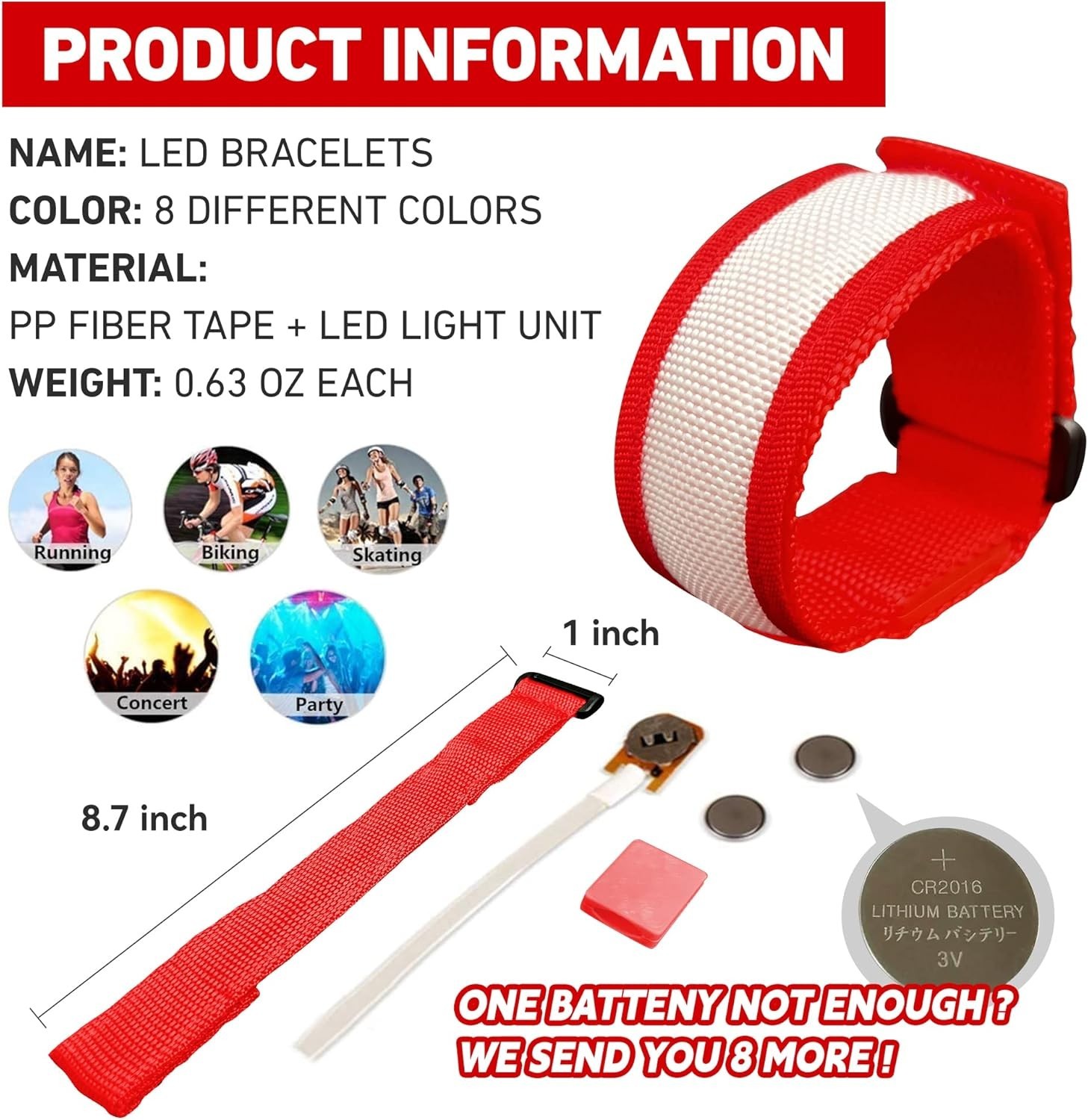 8 PCS LED Glow Bracelets, Light Up Bracelets for Kids Adults - Christmas Glow...