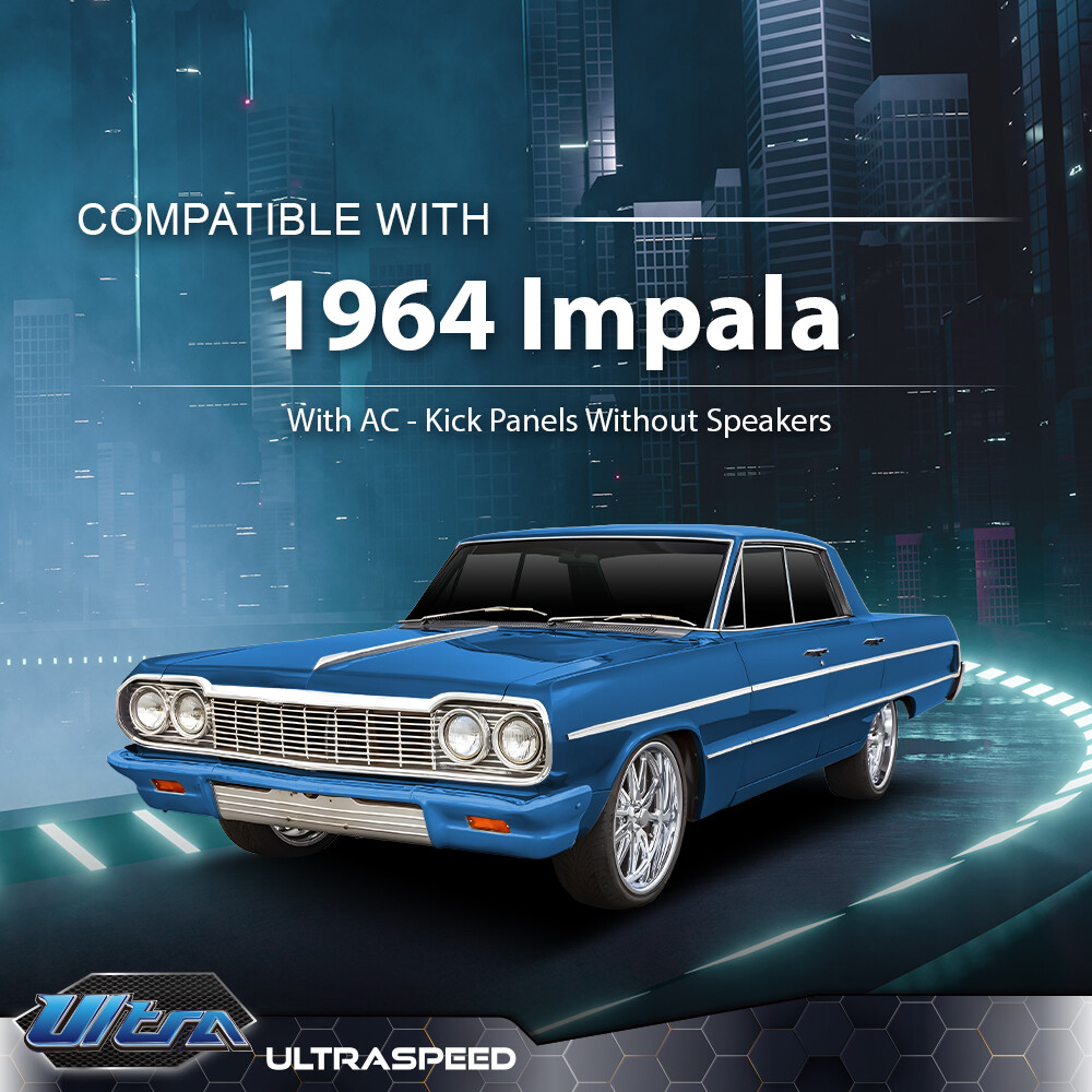 Pair Fit For 1964 Chevy Impala with AC Speaker Kick Panels without Speaker