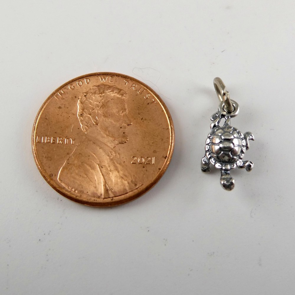 TINY Sterling Silver Turtle Charm SMALL Miniature FINDING Bracelet CRAFT
