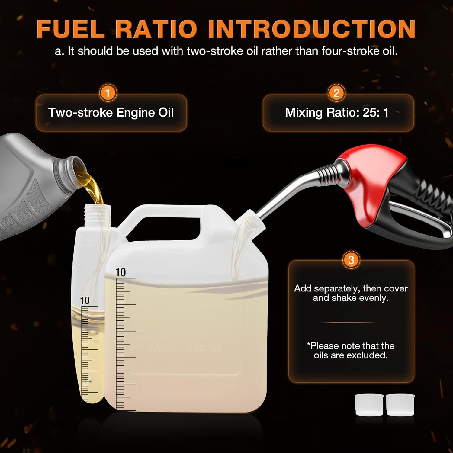 Auger Post Hole Digger 52cc-2 Stroke Digging Tool with Drill Bits 4'', 6" & 8"