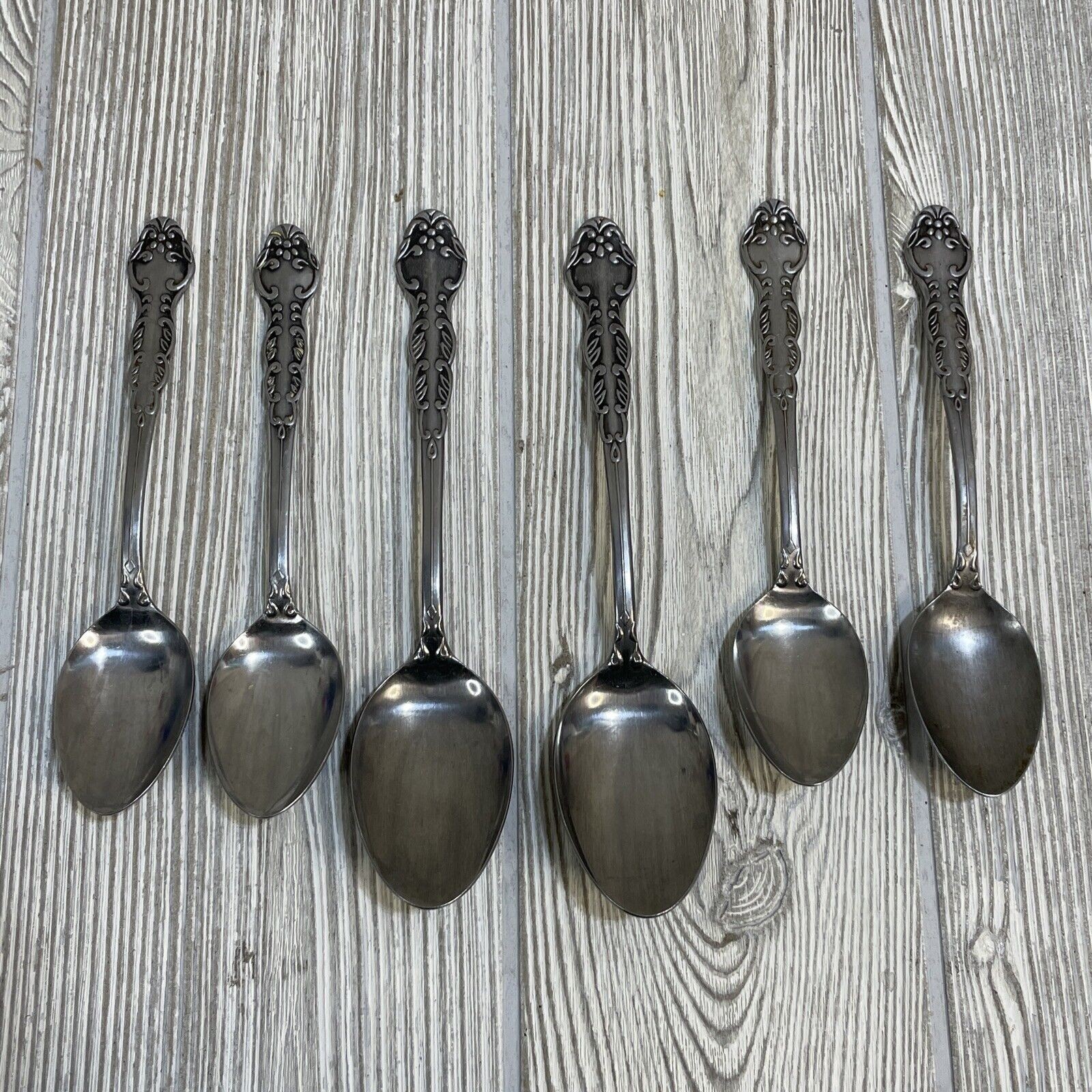 VTG National Stainless Steel Spoon Set Lot of 6 Silverware Made in Japan