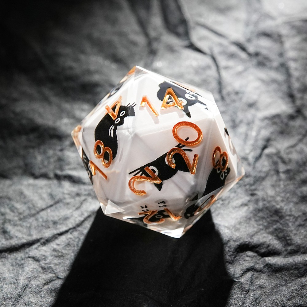 7 DND Dice Set Cute Cat Pattern Polyhedral Dice for Dungeons & Dragons Tabletop