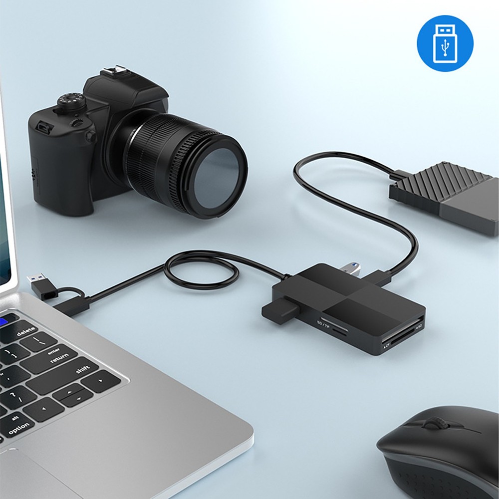 8-IN-1 USB 3.0 Type-C USB Smart Memory Card Reader High-Speed Adapter Accessory