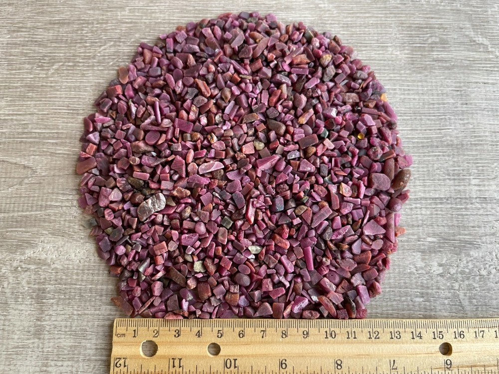 Ruby Semi Tumbled Gemstone Mini Chips 3 - 10 mm, Wholesale Bulk Lot