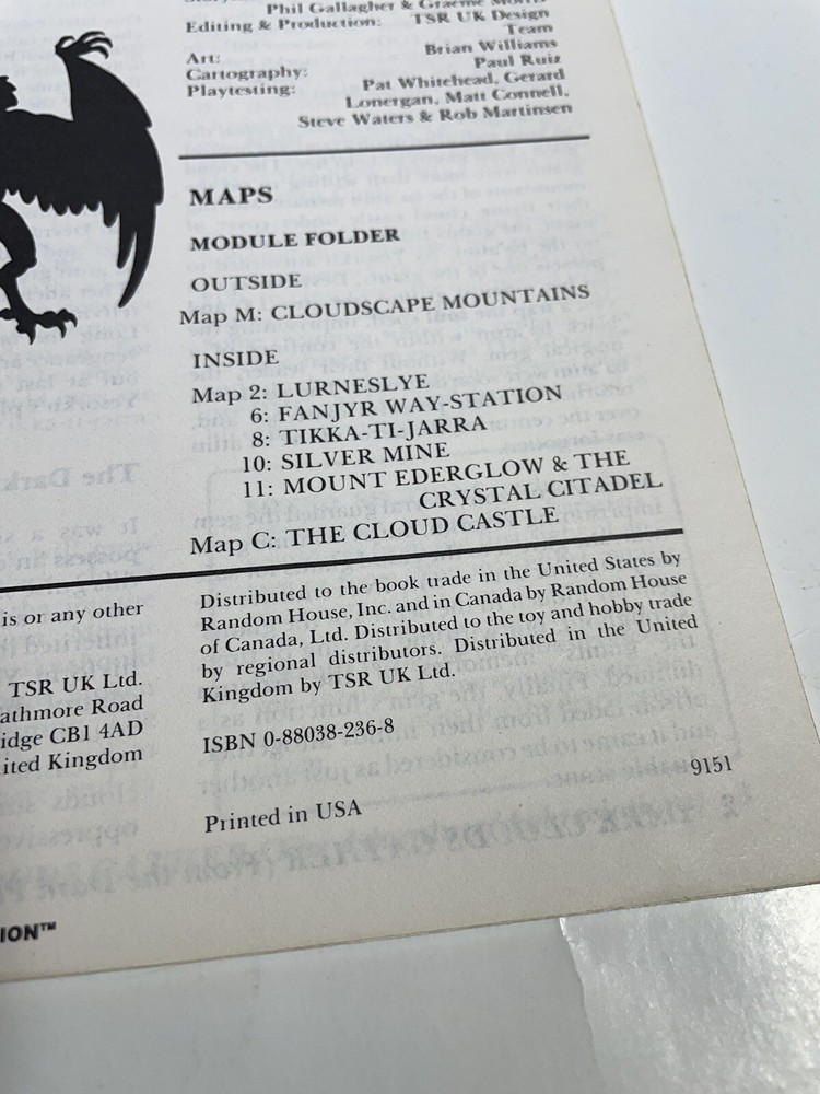 Dark Clouds Gather Advanced Dungeons And Dragons Module UK7 9151 1985 TSR