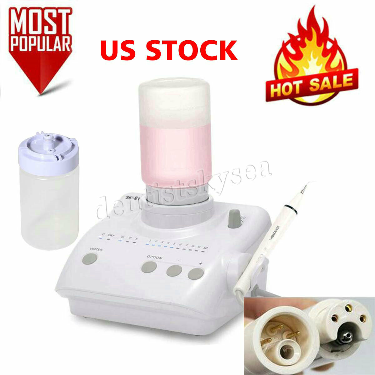Dental Portable Ultrasonic Piezo Scaler 2*Bottles fit Cavitron EMS Handpiece