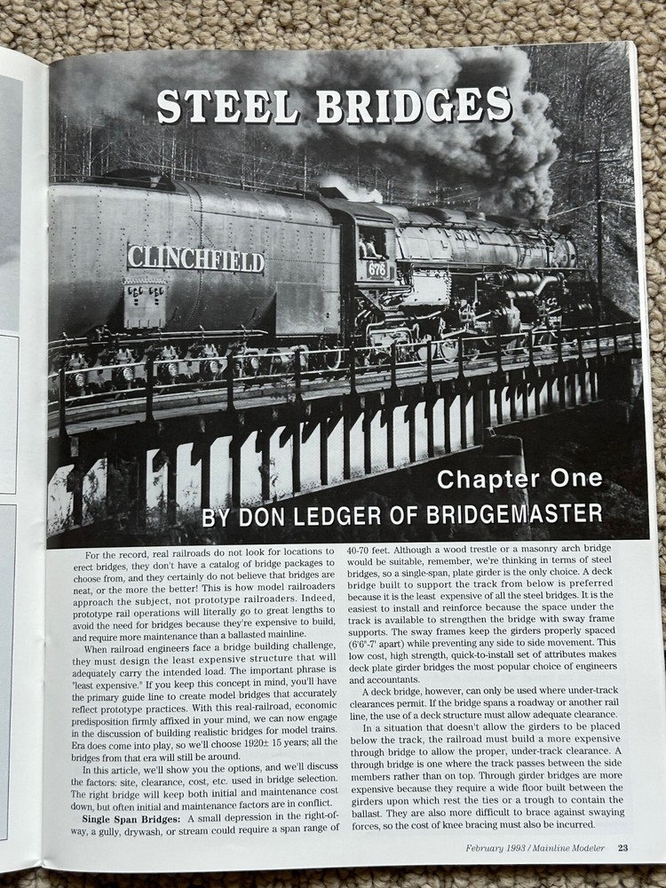 1993 Mainline Modeler Magazines