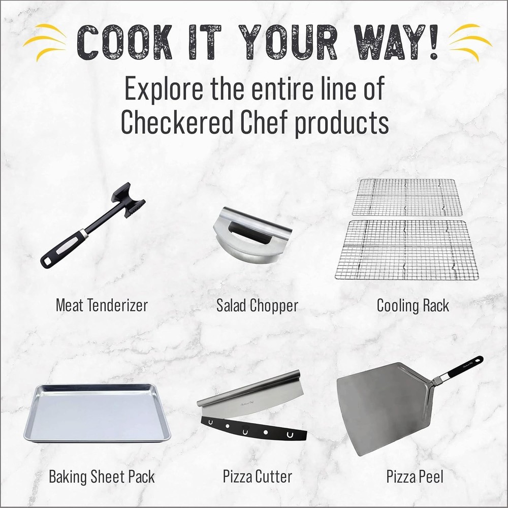 Multipurpose 14” Pizza Cutter Rocker - Includes Sheath & Machine Washable Design