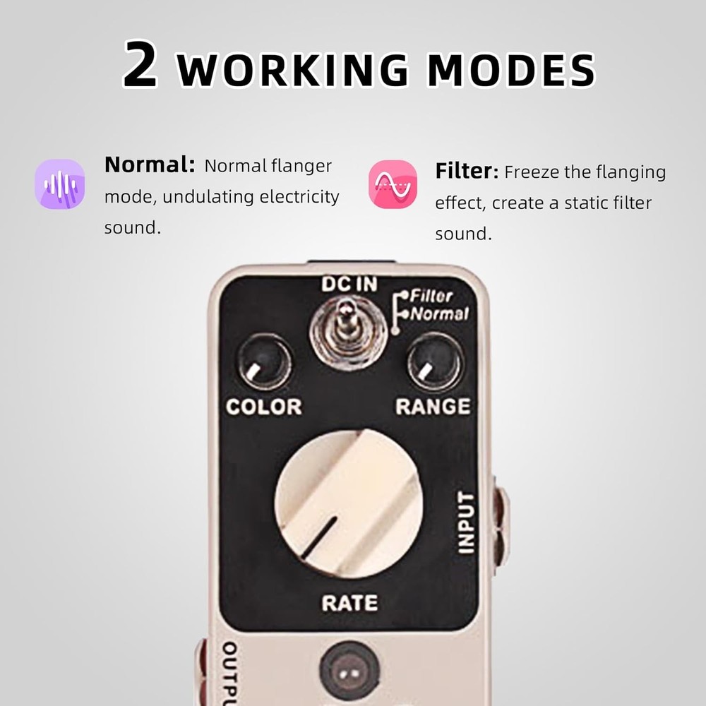 MOOER E-lady Analog Flanger Pedal, Filter Mode, Oscillator