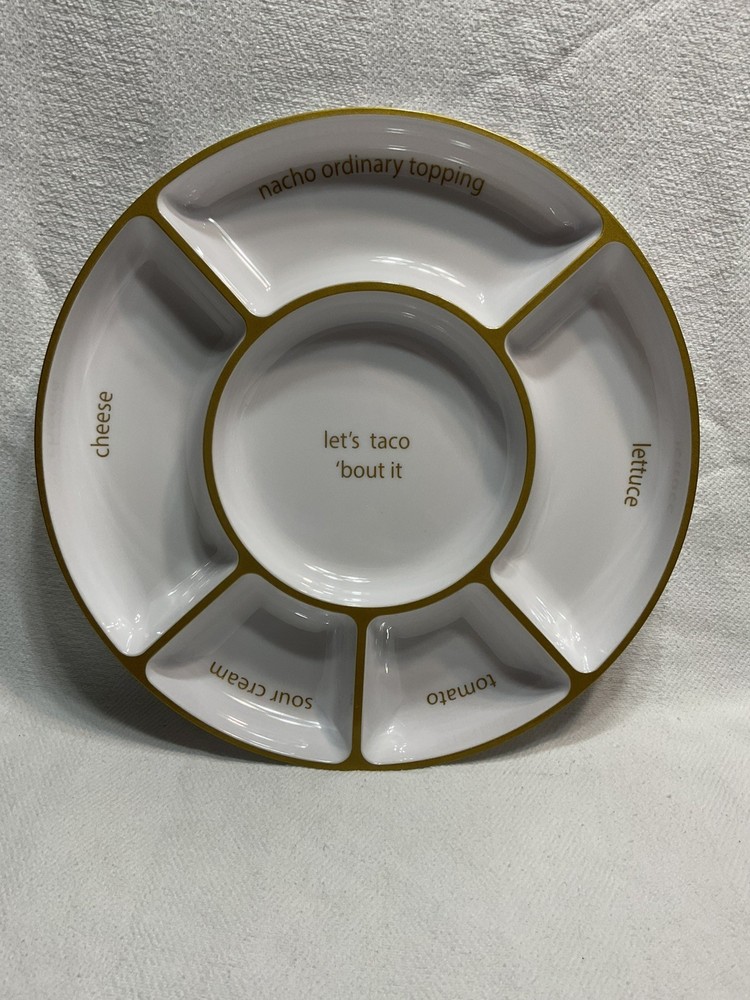 Lets Taco Bout It Ceramic Divided Serving Tray By CWC